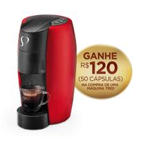 Cafeteira Espresso LOV Vermelha Automática Logo Cromado - TRES 3 Corações