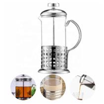 Cafeteira francesa em inox decorada prensa cremeira chaleira em vidro bule french press luxo 350ml Cafeteira francesa em inox decorada prensa cremeira chaleira em vidro bule french press luxo 350ml