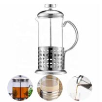 Cafeteira Francesa Prensa 400Ml em Inox e Vidro Para Café ou Chá Servir Resistente