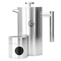 Cafeteira French Press Coffee Gator 1L com jarra de viagem prateada Cafeteira French Press Coffee Gator 1L com jarra de viagem prateada