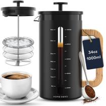 Cafeteira French Press Home Hero 1L com alça de madeira de bambu Cafeteira French Press Home Hero 1L com alça de madeira de bambu