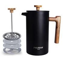 Cafeteira French Press Poliviar 34 Oz com Cabo de Madeira