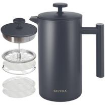 Cafeteira French Press Secura 304 em aço inoxidável 1L