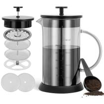 Cafeteira French Press YMMIND 1L/34 onças de borosilicato cinza