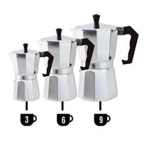 Cafeteira Italiana 3, 6,9 Xicaras Expresso Manual Aço Alumínio Café Chá Com Filtro