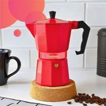 Cafeteira Italiana 6 Cafés Vermelha Dasshaus