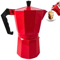 Cafeteira italiana 6 cafes vermelho dasshaus