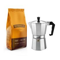 Cafeteira Italiana 6 xícaras e Café Di Famiglia Moído 250g