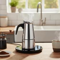 Cafeteira Italiana 6 Xicaras Inox Moka Café Expresso Bule Cafezinho Quente 300ml Casa Cozinha Trabalho Presente Utensílio Doméstico Cafeteira Italiana 6 Xicaras Inox Moka Café Expresso Bule Cafezinho Quente 300ml Casa Cozinha Trabalho Presente Utensílio Doméstico