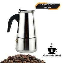 Cafeteira Italiana Aço Inox Tradicional 200ml 300ml 4 Xícaras 6 Xícaras Café Expresso Forte Aromático