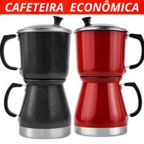 Cafeteira Italiana Alumínio Econômica Manual Vermelha