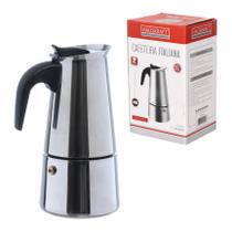 Cafeteira Italiana Bule Moka Inox 300ml Serve 6 Xícaras Luxo Sem Necessidade de Filtro de Papel