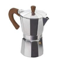 Cafeteira Italiana em Alumínio e Bambu 6 Xícaras - Mimo Style
