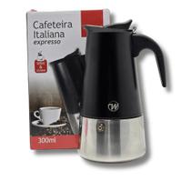 Cafeteira Italiana Expresso Inox 300ml Black 6 Xícaras - Wincy: O Café Perfeito a Qualquer Hora!