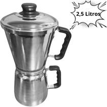 Cafeteira Italiana Gigante 2,5 Litros Extra Forte Alumínio Polido Mocha Ironte 2500ml 10 a 20 Xícaras Café Blogueira Hot