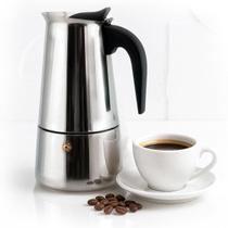 Cafeteira Italiana Inox 300ml Até 6 Xícaras Café Expresso Tipo Moka Prateada Cafeteira Italiana Inox 300ml Até 6 Xícaras Café Expresso Tipo Moka Prateada