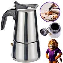 Cafeteira Italiana Inox Premium 300ml Para 6 Xicaras Café Forte Saboroso Design Moderno Aço Inox