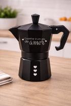 Cafeteira Italiana Milano Inox Preta rende 6 Xicaras Cafeteira Italiana Milano Inox Preta rende 6 Xicaras