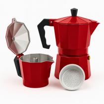 Cafeteira Italiana Moka 6 Xícaras 300ml Alumínio Vermelha
