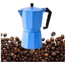 Cafeteira Italiana ou Moka de 6 Xícaras Aluminio Café Expresso - Azul Cafeteira Italiana ou Moka de 6 Xícaras Aluminio Café Expresso - Azul