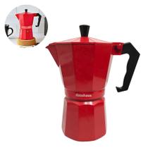 Cafeteira italiana para 06 cafes vermelho dasshaus