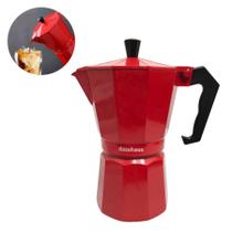 Cafeteira italiana para 09 cafes vermelha dasshaus