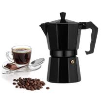 Cafeteira Italiana Preta 6 Xícaras Express Alumínio Grande