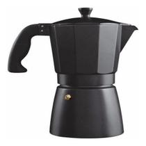Cafeteira italiana preta black 6 xicaras express luxo aluminio grande manual profissional