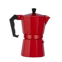 Cafeteira italiana vermelha 6 xicaras moka grande cafe expresso cafezinho manual premium grande vintage luxo