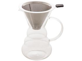 Cafeteira Jarra de Vidro Borossilicato Com Filtro Inox 500ml