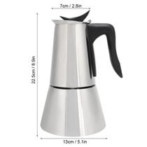 Cafeteira Moka, máquina de café expresso, 6 xícaras, café clássico de aço inoxidável - SANLIN BEANS