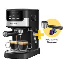 Cafeteira Mondial Expresso Dolce Crema 20 Bar C-20-EC 1200W 220V + Porta Cápsula Nespresso CPC-NP
