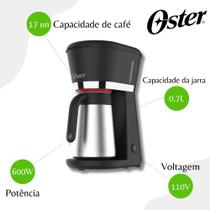 Cafeteira Oster Black com Jarra Térmica Inox 0,7L - 110v