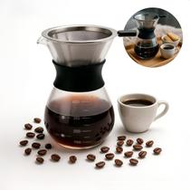 Cafeteira Passador De Café Vidro Coador De Inox 400ml Transparente