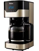 Cafeteira philco digital 800w touch faz 38 xicaras - black/gold