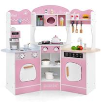 Cafeteira Play Kitchen HONEY JOY Corner com luzes rosa