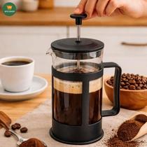 Cafeteira Prensa Francesa 300ml Manual Café Chá Vidro Gourmet Expresso French Preta Portátil Press Leite Cremoso Cafeteira Cremeira Capuccino Cor