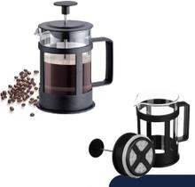 Cafeteira Prensa Francesa 600ml Vidro Borossilicato e Aço Inox para Café Chá e Leite Cremoso