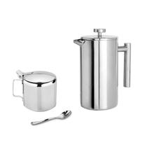Cafeteira Prensa Francesa Bule 350ml e Açucareiro Aço Inox Cafeteira Prensa Francesa Bule 350ml e Açucareiro Aço Inox