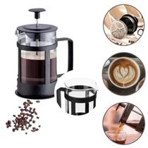 Cafeteira Prensa Francesa Café Expresso Leite Cremoso Vidro Cafeteira Prensa Francesa Café Expresso Leite Cremoso Vidro