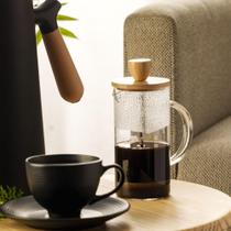 Cafeteira Prensa Francesa De Vidro E Tampa De Bambu 400ml - WOLFF