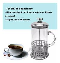 Cafeteira Prensa Francesa Inox cremeira leite cremoso cha cafe 350ml