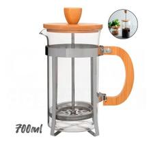 Cafeteira Prensa Francesa Tampa Alça Bambu 600ml Mimo Style Cafeteira Prensa Francesa Tampa Alça Bambu 600ml Mimo Style