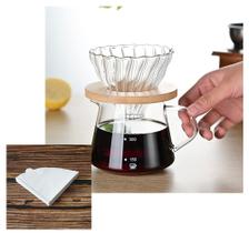 Cafeteira Tipo Hario V60 Manual C/ Filtro De Vidro Para Café Cafeteira Tipo Hario V60 Manual C/ Filtro De Vidro Para Café