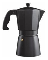 Cafeteira tipo italiana 6 doses manual preta cafe expresso 300ml em aluminio - MAKEDA
