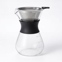 Cafeteira Vidro Borossilicato 400ml Filtro Aço Inox Silicone