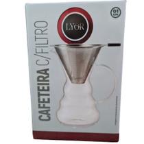 cafeteira VIDRO BOROSSILICATO c/filtro inox 500 ML LYOR cafeteira VIDRO BOROSSILICATO c/filtro inox 500 ML LYOR