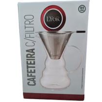 cafeteira VIDRO BOROSSILICATO c/filtro inox 500 ML LYOR