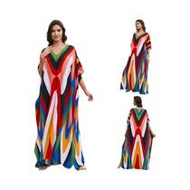 Caftã Turco Estampado para Praia - Conjunto de Biquini e Vestido Maxi