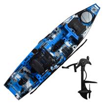 Caiaque Iron Cor Azul Camuflado - Com Pedal Evo Drive- Milha Náutica - Milha Nautica